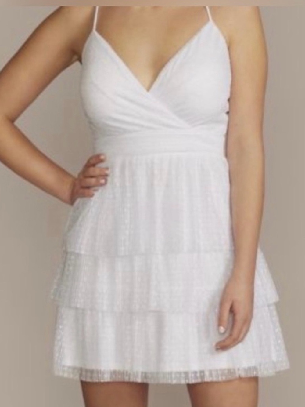 NWT White Tiered Spaghetti Strap Dress